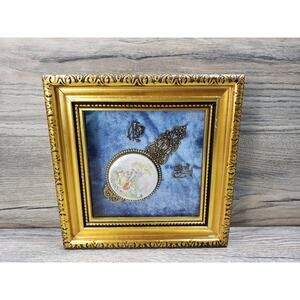 Fragonard Limoges Hand Painted Porcelain Cameo Shadowbox Framed